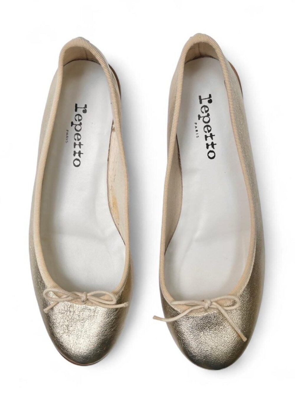 Repetto Cendrillon Metallic Ballet Flats in Gold - Size 39 EU/Size 8 US